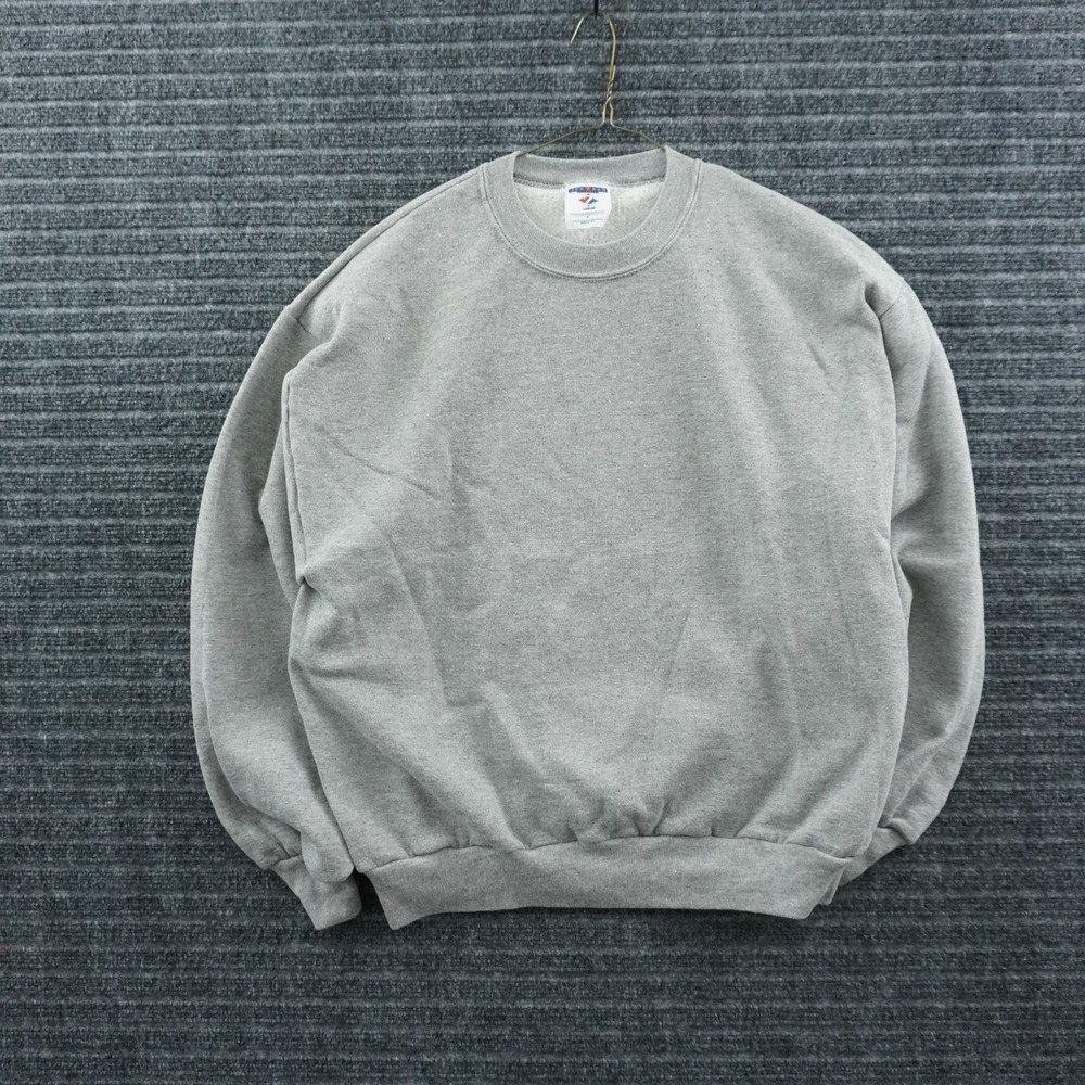 Jerzees Sweatshirt Mens Large Gray Vintage 90s Made in USA NuBlend Crewneck